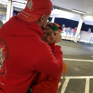 Councillor Price having her face painted